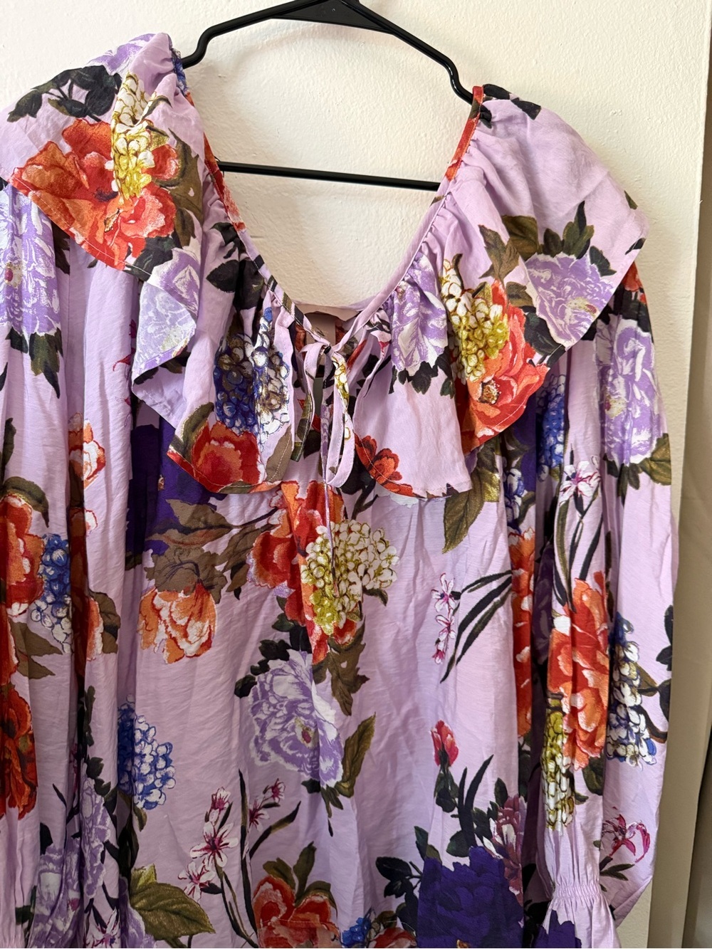 H&M Lavender Off-Shoulder Floral Ruffle Top - Picture 5 of 7
